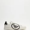 Best Pirce 🧨 Emporio Armani Logo Court Sneakers - Men's Off White & Navy ❤️