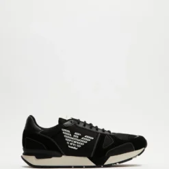 Cheap 😀 Emporio Armani Logo Sharp Retro Runners - Men's Black 🛒