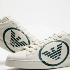 Hot Sale 🌟 Emporio Armani Logo Court Sneakers - Men's Off White & Green ⭐ -Mens Shoes Shop http3A2F2Fstatic.theiconic.com .au2Fp2Femporio armani 7775 1847051 4