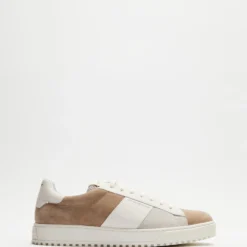 Discount 🌟 Emporio Armani Tri-Colour Court Sneakers - Men's Sand, Moong & Off White ✨