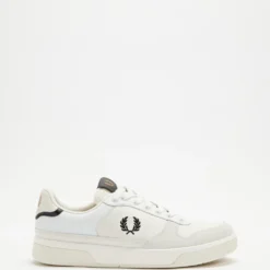 Top 10 🛒 Fred Perry B300 Leather Sneakers - Men's Snow White & Black ✔️
