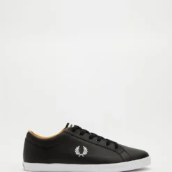 Brand new 😀 Fred Perry Baseline Leather - Men's Black & White Snow 👍