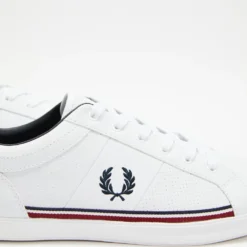 Deals ⭐ Fred Perry Baseline Perforated Leather White & Navy 🔥 -Mens Shoes Shop http3A2F2Fstatic.theiconic.com .au2Fp2Ffred perry 6818 3262531 4