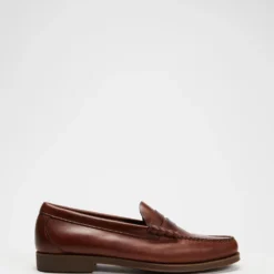 New 👍 G. H. Bass & Co. Easy Weejun Larson Pull Up Loafers Dark Brown Leather 🛒