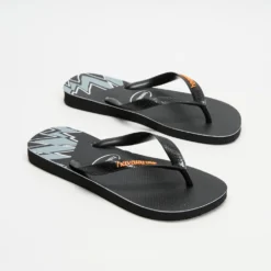 Coupon ⌛ Havaianas Top Print Splice ✔️ Thongs - Unisex Black, Black & Begonia Orange 👏