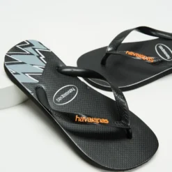 Coupon ⌛ Havaianas Top Print Splice ✔️ Thongs - Unisex Black, Black & Begonia Orange 👏 -Mens Shoes Shop http3A2F2Fstatic.theiconic.com .au2Fp2Fhavaianas 3989 2689131 3