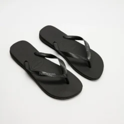 Wholesale ❤️ Havaianas Top Rubber Logo - Unisex Black & Steel Grey 😉