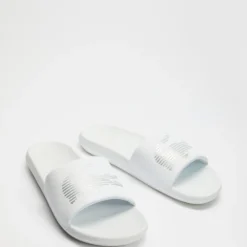 Buy 🤩 Lacoste Croco Slides - Men's White & Silver 🛒