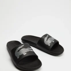 Best reviews of ✨ Lacoste Croco Slides - Men's Black & Silver ⌛