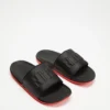 Cheap 🤩 Nike Offcourt Slides - Men's Black, Black & Chile Red ⌛