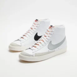 Cheapest ✨ Nike Blazer Mid '77 Vintage - Men's White, Light Smoke Grey, Black, Sail & Team Orange 🔥