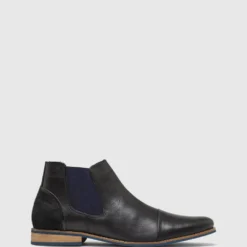 Budget ⭐ Oxford Jace Leather Short Chelsea Boots Black 🧨