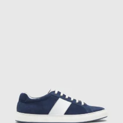 Discount 🔔 Oxford Harvey Suede Trainers Navy 🔥