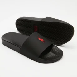 Promo 🔔 Polo Ralph Lauren Slide Sandals - Unisex Black & Red ✨ -Mens Shoes Shop http3A2F2Fstatic.theiconic.com .au2Fp2Fpolo ralph lauren 2358 3238131 3