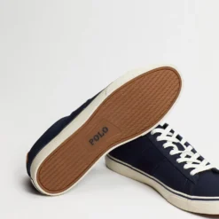 Best Sale ❤️ Polo Ralph Lauren Sayer Recycled Canvas Sneakers - Unisex Hunter Navy & Andrew Tartan ⌛ -Mens Shoes Shop http3A2F2Fstatic.theiconic.com .au2Fp2Fpolo ralph lauren 5198 8138131 3