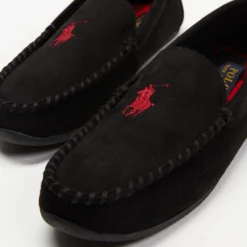 Budget ⭐ Polo Ralph Lauren Declan Slippers Black Microsuede, Buffalo Check & Red ⭐ -Mens Shoes Shop http3A2F2Fstatic.theiconic.com .au2Fp2Fpolo ralph lauren 6530 1428131 3