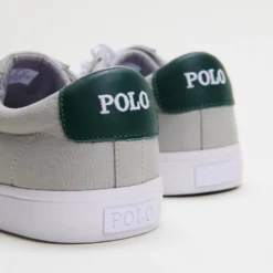 Best Pirce 🔔 Polo Ralph Lauren Sayer Recycled Canvas Sneakers - Unisex Soft Grey & Green 🤩 -Mens Shoes Shop http3A2F2Fstatic.theiconic.com .au2Fp2Fpolo ralph lauren 7489 7671931 4