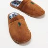 Buy 👍 Polo Ralph Lauren Klarence Slippers Snuff Microsuede, Plaid & Green 👏