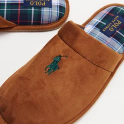 Buy 👍 Polo Ralph Lauren Klarence Slippers Snuff Microsuede, Plaid & Green 👏 -Mens Shoes Shop http3A2F2Fstatic.theiconic.com .au2Fp2Fpolo ralph lauren 7548 8428131 4