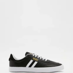 Deals 🎁 Polo Ralph Lauren Court VLC Low-Top Sneakers - Men's Black & White 🥰