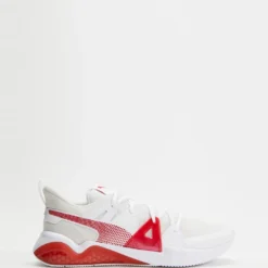 Best Sale 🤩 Puma Cell Fraction Knit Running Shoes - Men's Puma White & High Risk Red 🎉