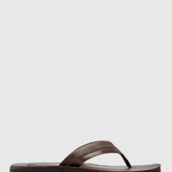Promo ✨ Quiksilver Mens Carver Natural Leather Sandals BROWN/BROWN/BROWN ⌛