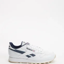Promo 🧨 Reebok Classic Leather - Unisex White, Vector Navy & Stucco ✔️