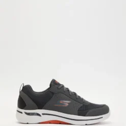Best Sale ✔️ Skechers Go Walk Arch Fit - Recharge - Men's Charcoal & Orange 🎁