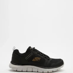 Best Pirce ✔️ Skechers Knockhill Track Sneakers - Men's Black & Gold ✔️