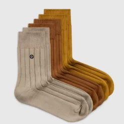Outlet ⭐ Sockdaily Warm 6 Pack Quarter 🎁 Socks Lace, Amber, Honey ✨