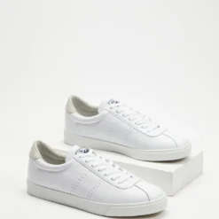 Wholesale 🌟 Superga 2843 Club S Comfort Leather - Men's White & Grey Sand 🤩