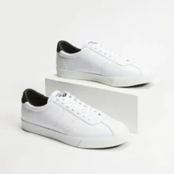 Hot Sale 🌟 Superga 2843 Club S Comfort Leather - Men's White & Dark Green ❤️