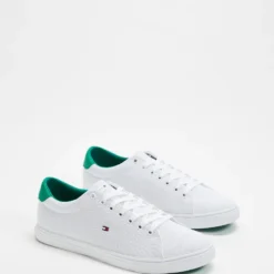 Flash Sale ⭐ Tommy Hilfiger Essential Recycled Knit Trainers - Men's White & Courtside Green ⭐ -Mens Shoes Shop http3A2F2Fstatic.theiconic.com .au2Fp2Ftommy hilfiger 0199 9863021 3
