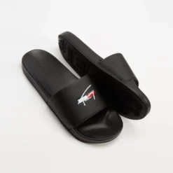 Hot Sale 😉 Tommy Hilfiger Signature Pool Slides - Men's Black ⭐ -Mens Shoes Shop http3A2F2Fstatic.theiconic.com .au2Fp2Ftommy hilfiger 3132 5835131 3