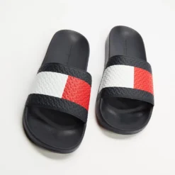 Brand new ✔️ Tommy Hilfiger Embossed Flag Pool Slides - Men's Desert Sky 🔥