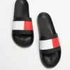 Cheap ⌛ Tommy Hilfiger Flag Pool Slides - Men's Black 🌟