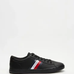 Cheapest 👏 Tommy Hilfiger Essential Leather Vulcanised Stripes - Men's Black ⭐
