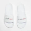 Best Sale ⌛ Tommy Hilfiger Raised Hilfiger Pool Slides White 🔥
