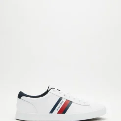Wholesale 🌟 Tommy Hilfiger Essential Leather Vulcanised Trainers White ❤️