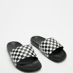 Wholesale ✔️ Vans La Costa Checker Slide-On - Unisex True White & Black 😀