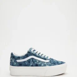 Coupon ⌛ Vans Old Skool Woven Platforms - Unisex Denim & Multi 👏