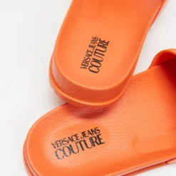 Discount ⌛ Versace Jeans Couture Logo Pool Slides - Men's Orange Neon 🛒 -Mens Shoes Shop http3A2F2Fstatic.theiconic.com .au2Fp2Fversace jeans 2038 7657331 3