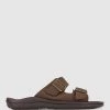 Promo 😀 Zeroe Timmy Footbed Slides Brown ⭐